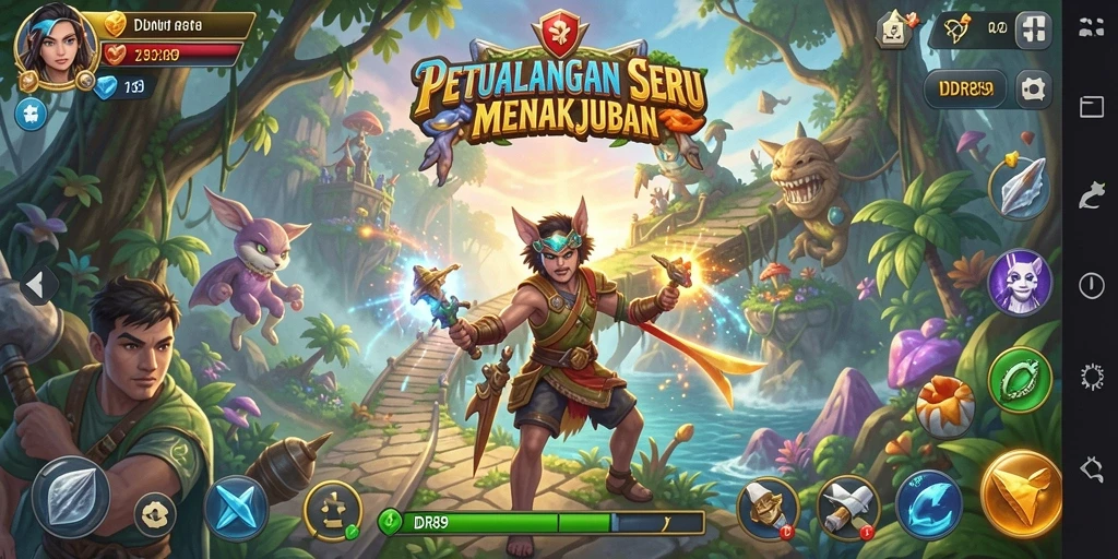 Tangkapan layar gameplay IDR89 menampilkan aksi seru dalam petualangan yang menegangkan.