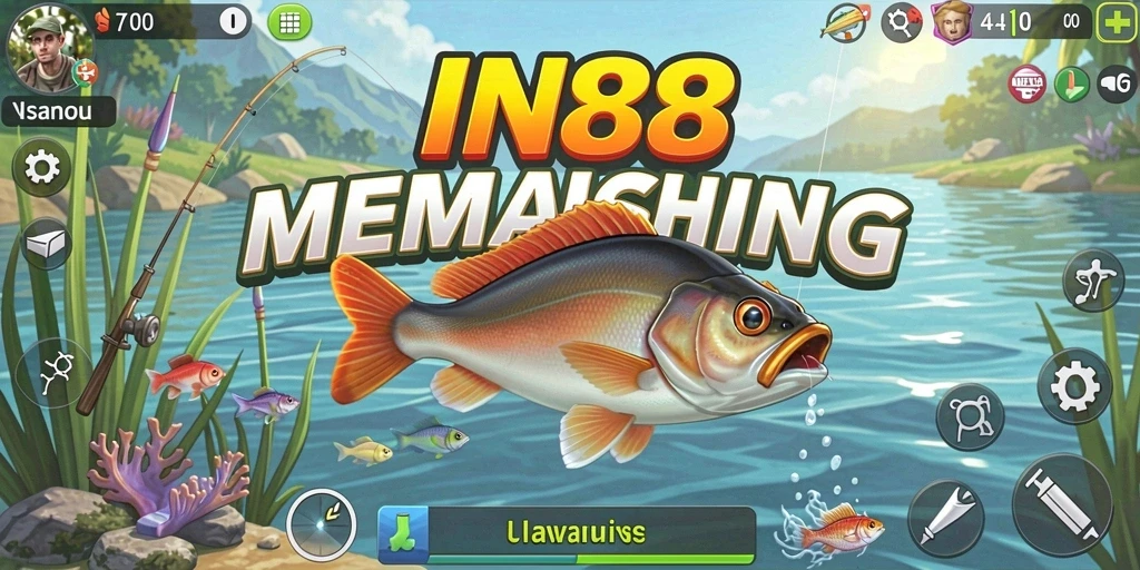 Tampilan gameplay IN88 yang seru saat memancing ikan.