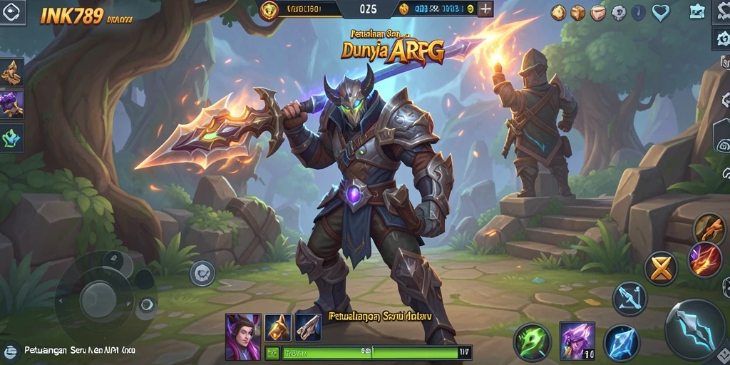 Tampilan gameplay yang menegangkan dalam INK789 dengan pertempuran ARPG yang seru.