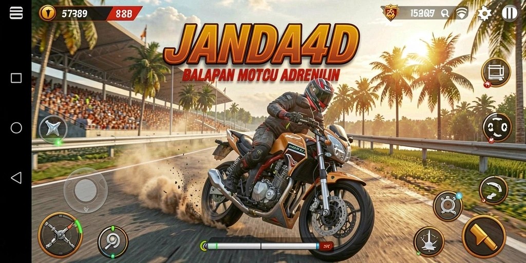 Tampilan menarik dari gameplay balapan motor JANDA4D.