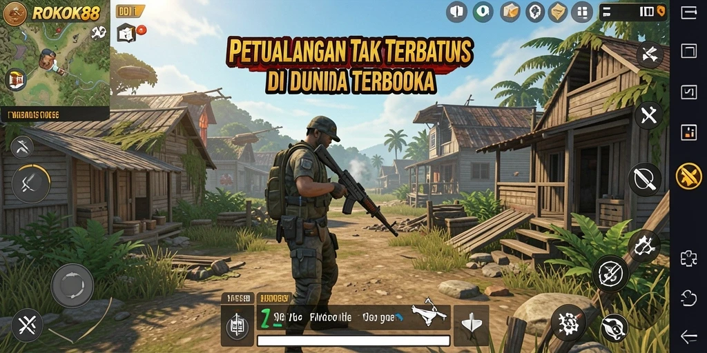 Tampilan gameplay menarik di dunia terbuka ROKOK88.