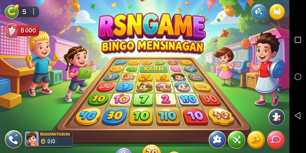 Gameplay Bingo seru dalam RSNGAME dengan kartu yang berwarna-warni