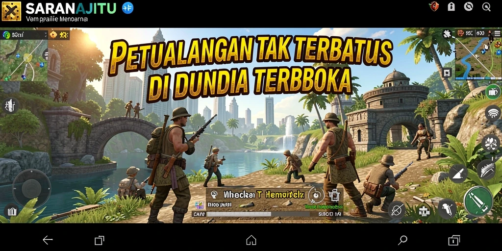 Tampilan gameplay <strong>SARANAJITU</strong> yang penuh petualangan di dunia terbuka.