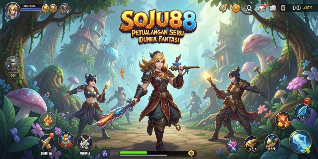 Tangkapan layar menampilkan aksi seru dalam permainan petualangan SOJU88.
