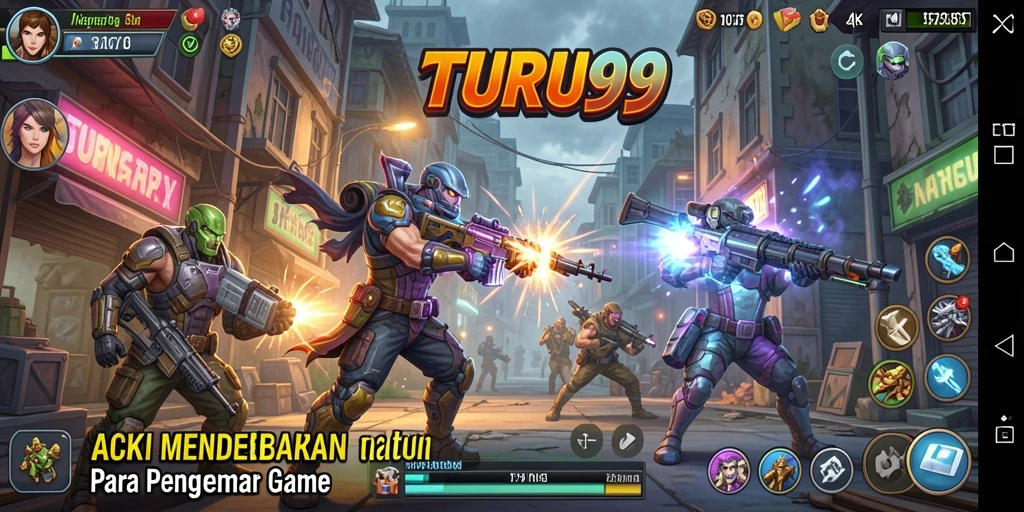 Tampilan gameplay TURU99 menampilkan aksi pertarungan yang mendebarkan.