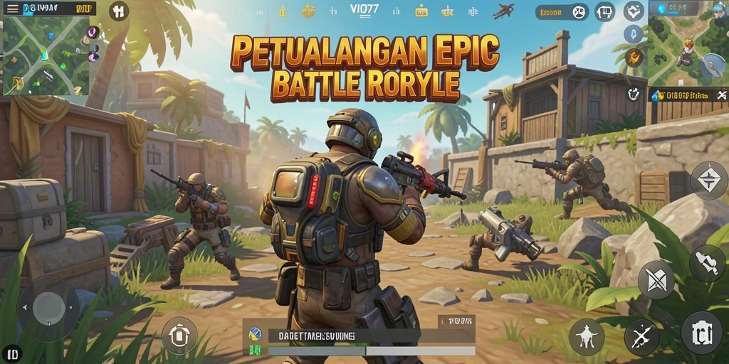 Tangkapan layar VIO77 menampilkan aksi seru dari permainan Battle Royale.